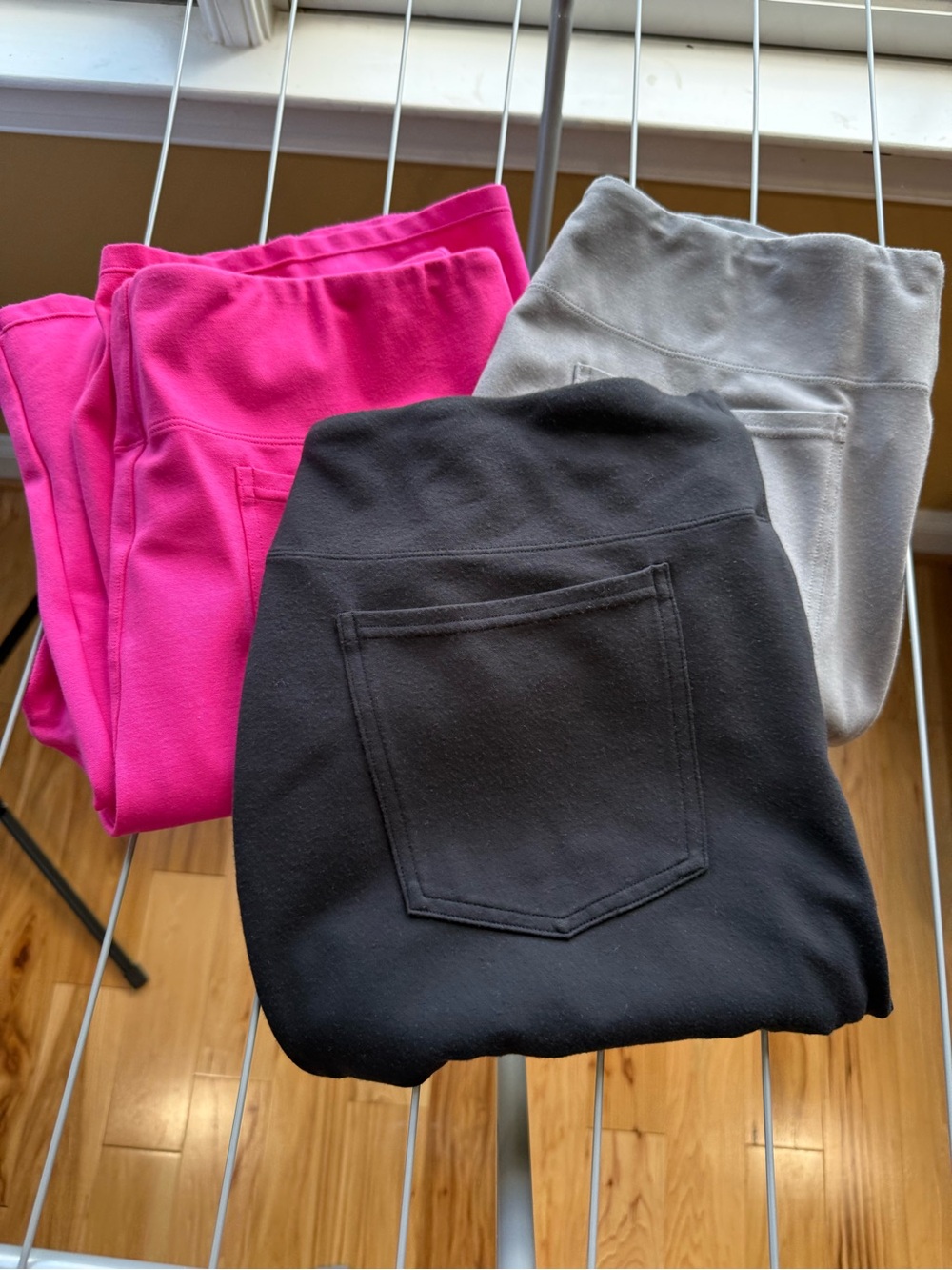 HALARA Trio of Wide-Leg Pants in Hot Pink, Black & Light Gray